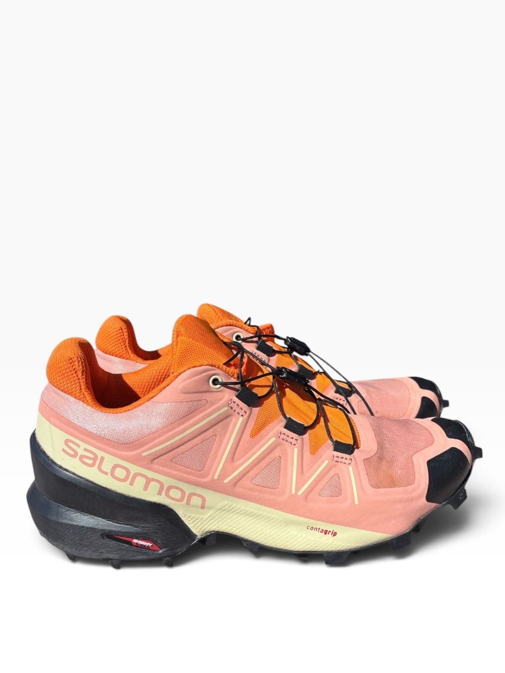 Salomon Coral Pink and Orange Trail Running Shoes